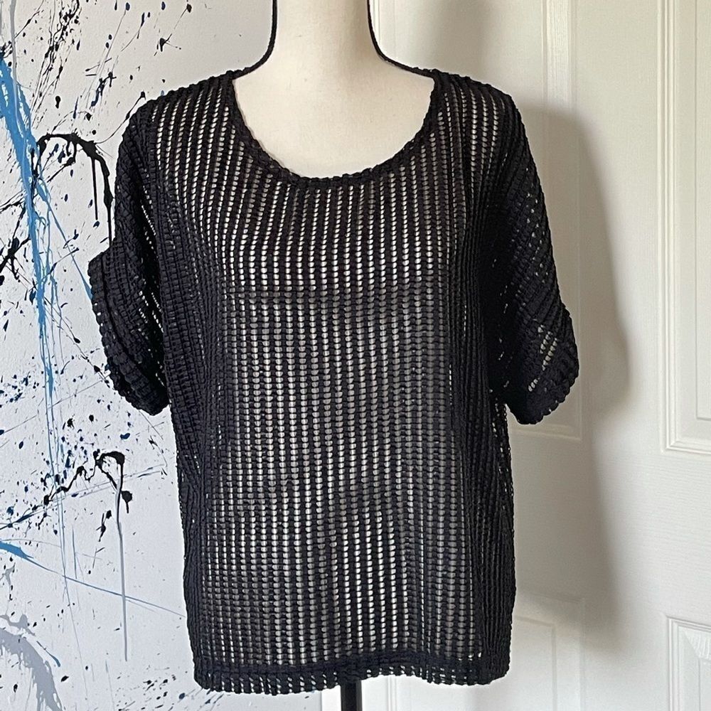 TopShop Fishnet Boxy Pullover Top, US 10